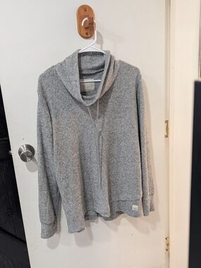 Cozy Gray Cowl Neck Sweater - Soft Knit Straight Down